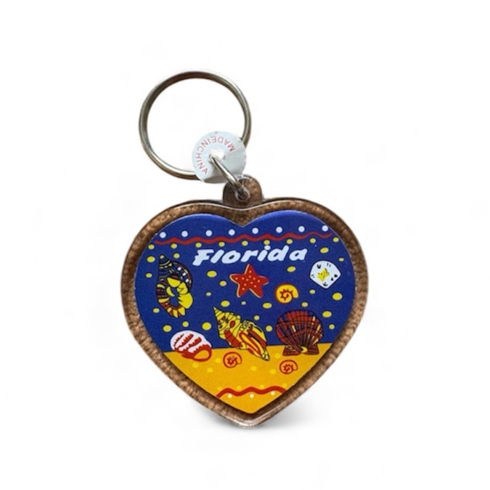 Florida Heart-Shaped Keychain